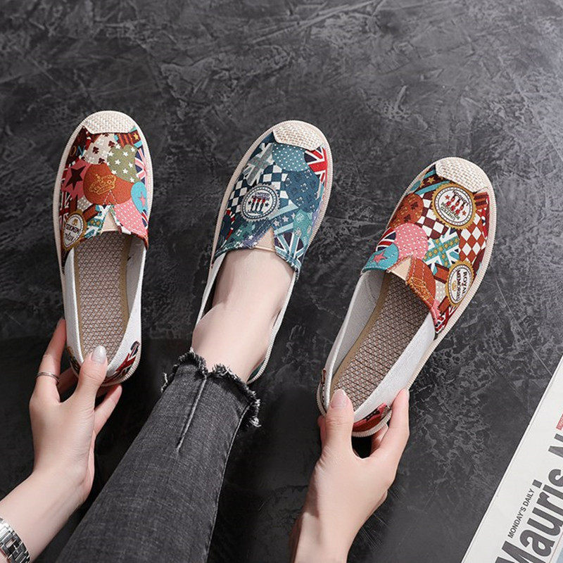夏季新款帆布鞋老北京布鞋女鞋平底百搭韩版休闲鞋一脚蹬渔夫单鞋,女鞋,帆布鞋,淘宝优惠券,粉丝福利购,淘宝优惠卷