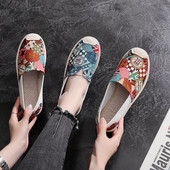 新款 一脚蹬渔夫单鞋 帆布鞋 女鞋 夏季 休闲鞋 老北京布鞋 平底百搭韩版