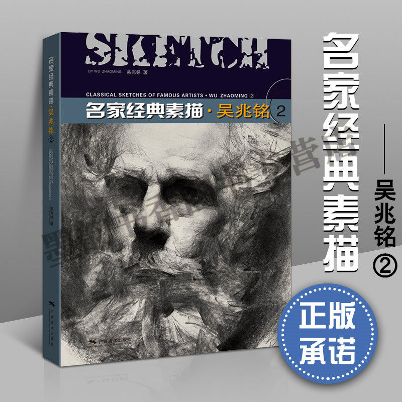 正版 吴兆铭经典素描2 中国名家素描作品集 吴兆铭人物绘画作品集 青少年头像素描技法基础学习美术培训教材 广西美术出版社