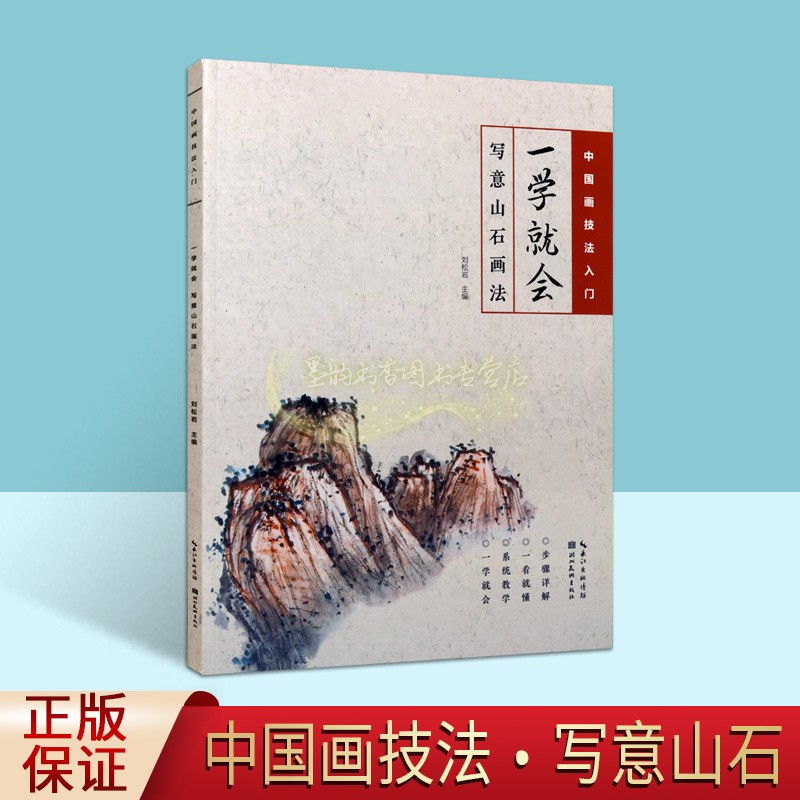 写意山石画法一学就会中国画技法入门 国画山水绘画技巧初级基础步骤