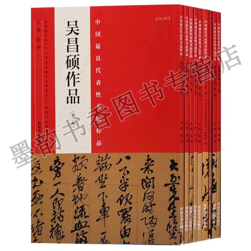 正版 中国zui具代表性书法作品 近代名家系列 第二版（共9册）毛泽东作品 于右任作品 郭沫若作品 林散之作品 等 河南美术出版社