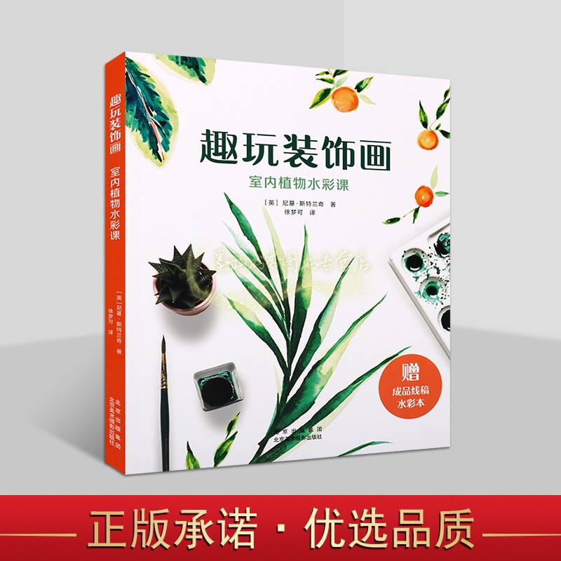 趣玩装饰画:室内植物水彩课(英)尼基斯特兰奇著水彩画绘制技法书绘画颜料调色方法给绘制步骤过程基础入门北京美术摄影出版社图片