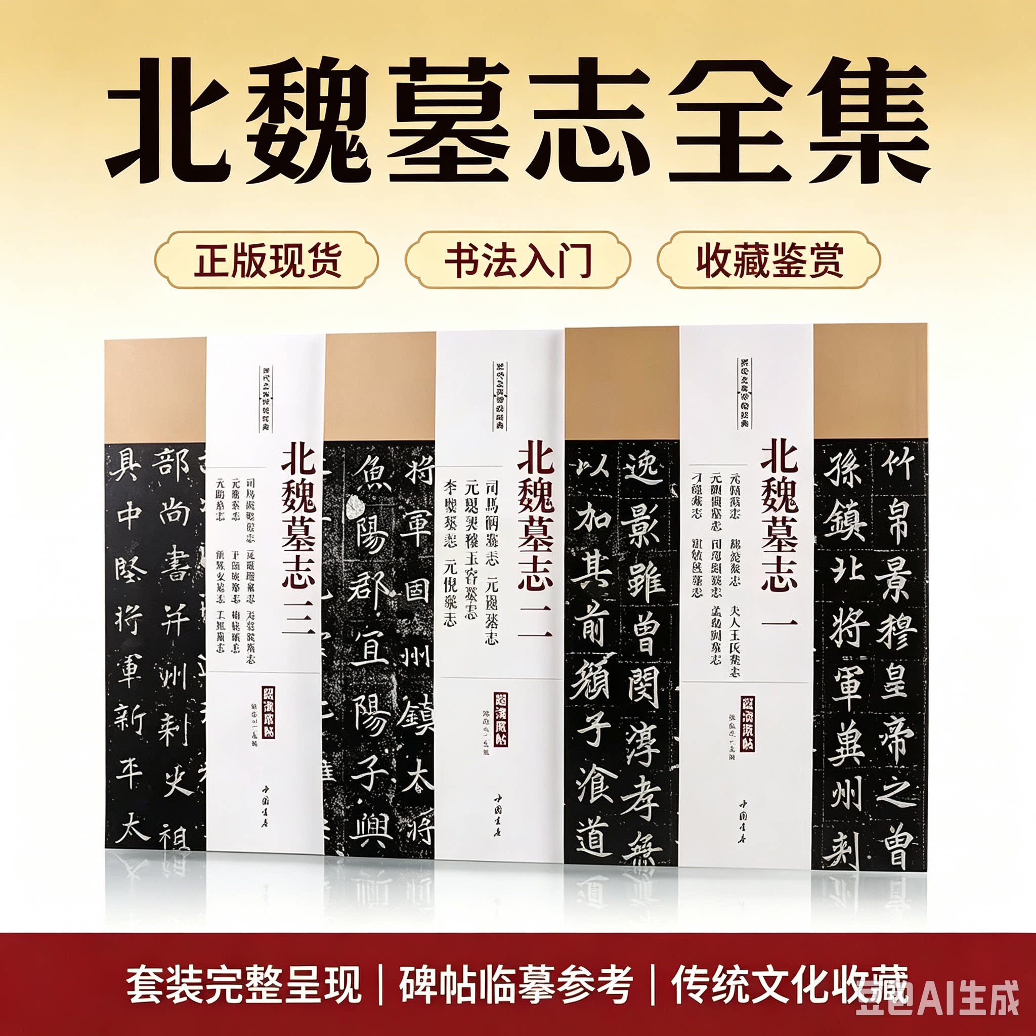 北魏墓志全集(套装3册)碑帖超高清原帖8开本魏碑体字帖元桢墓志穆亮元遥墓志司马显姿张黑女墓志铭书法毛笔集字临摹书历代名家经典