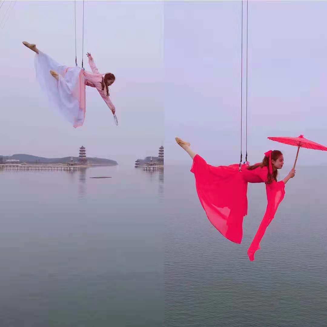 景区飞天威亚儿童空中飞人户外高空吊钢丝网红打卡圣地玩具定制