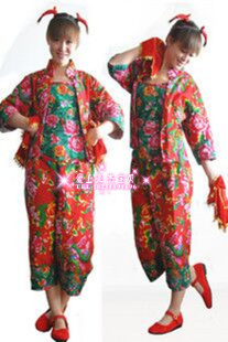 合同 扇子秧情侣精品巧擦皮鞋 东北二人转民族秧歌服装 二丫演出服装