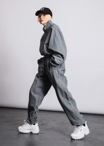 ♥现货♥PEEEACH定制灰色情侣反光BF运动套装