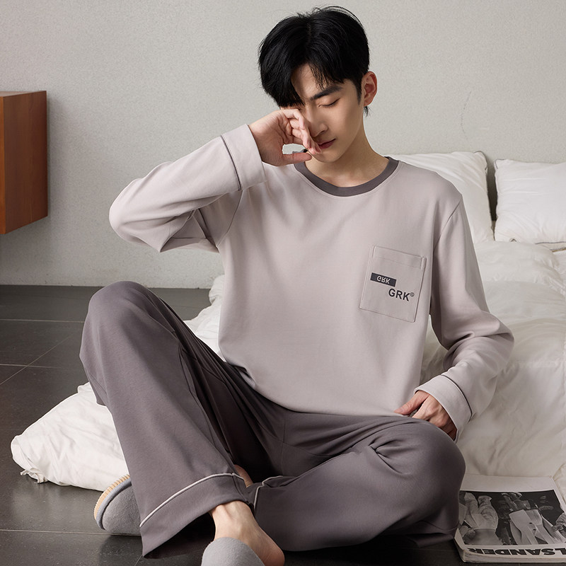 睡衣男生春秋季纯棉2025年新款长袖长裤冬天可外穿大码家居服套装