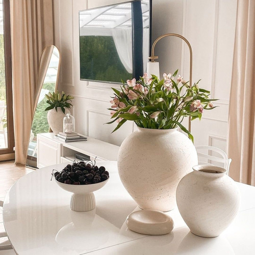 设计师侘寂风粗陶罐装饰品玄关陶罐居家花瓶摆件包邮