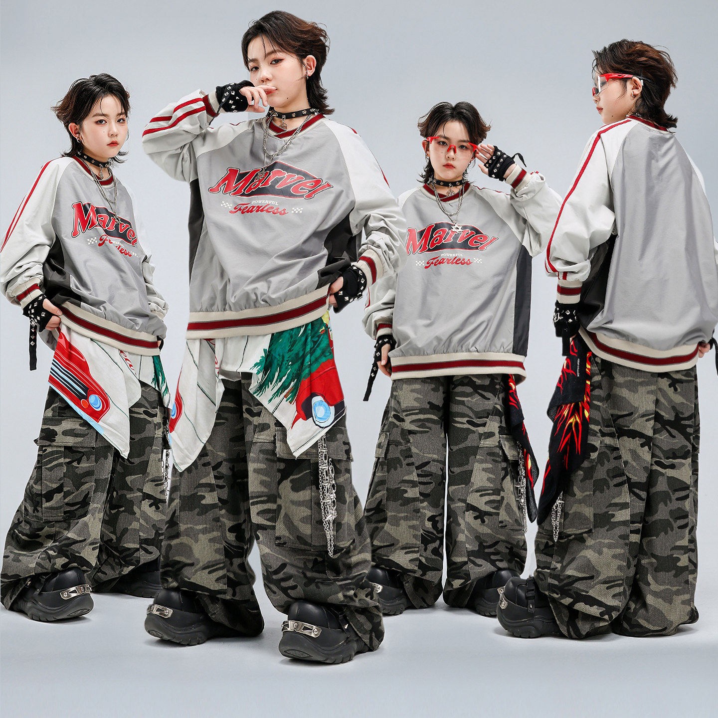 街舞儿童潮服少儿新款套装走秀演出服舞蹈爵士舞嘻哈潮流表演服装
