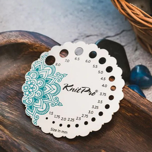 印度进口KnitPro毛线编织测量工具钩针棒针针规金属针号测量尺