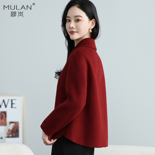 2025秋冬新短款侧开叉小个子双面羊绒呢大衣女显瘦百搭全羊毛外套