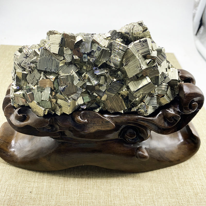 天然精品黄铁矿原石 秘鲁黄铁矿晶体矿物标本教学收藏科普