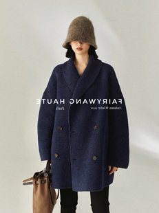简约时尚限量高级定制高级感简约百搭同源意大利进口小羊驼大衣女