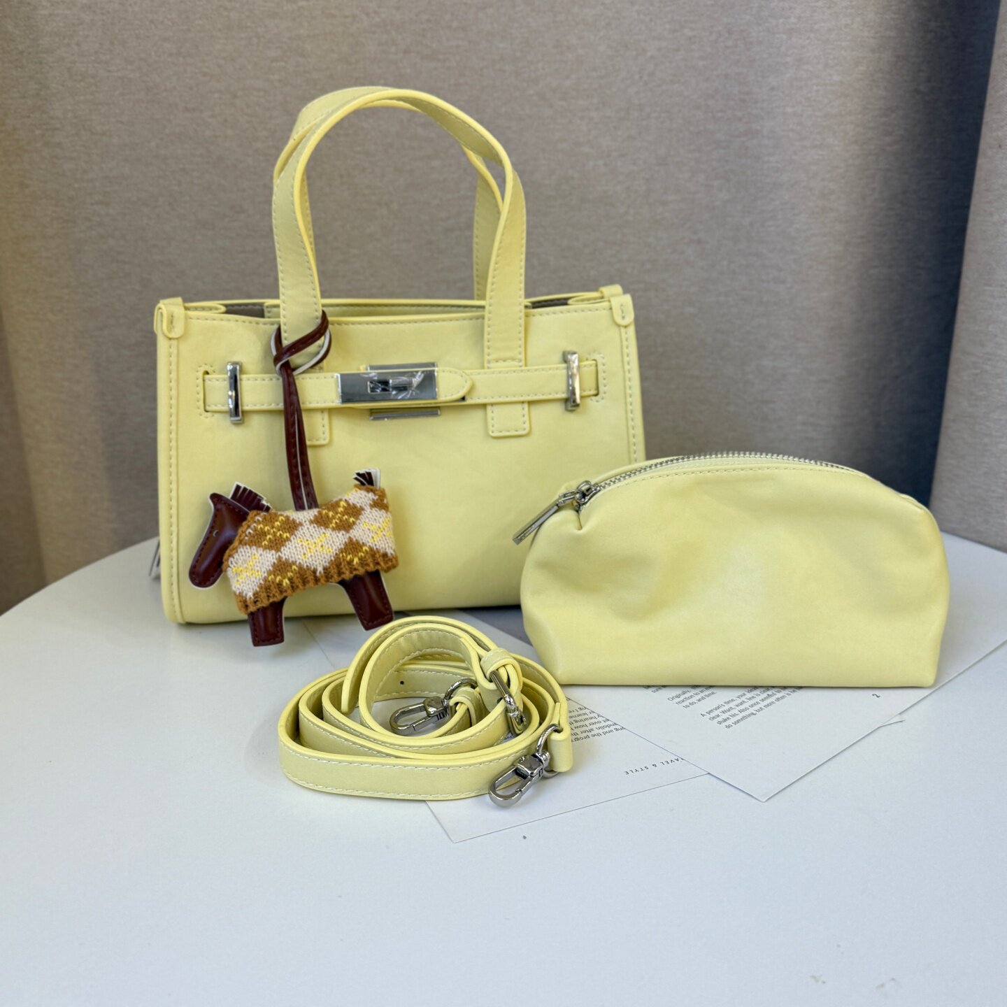 同丰质感百搭时尚皮带扣铂金包2026新款气质通勤子母包单肩斜挎包