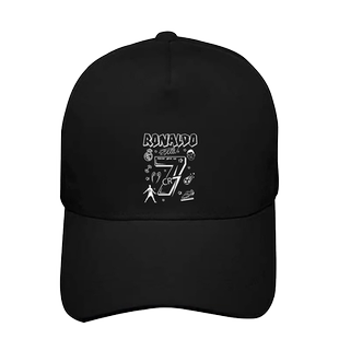 罗纳尔多C罗CR7涂鸦复古印花棒球帽男女足球运动球星纪念鸭舌帽子