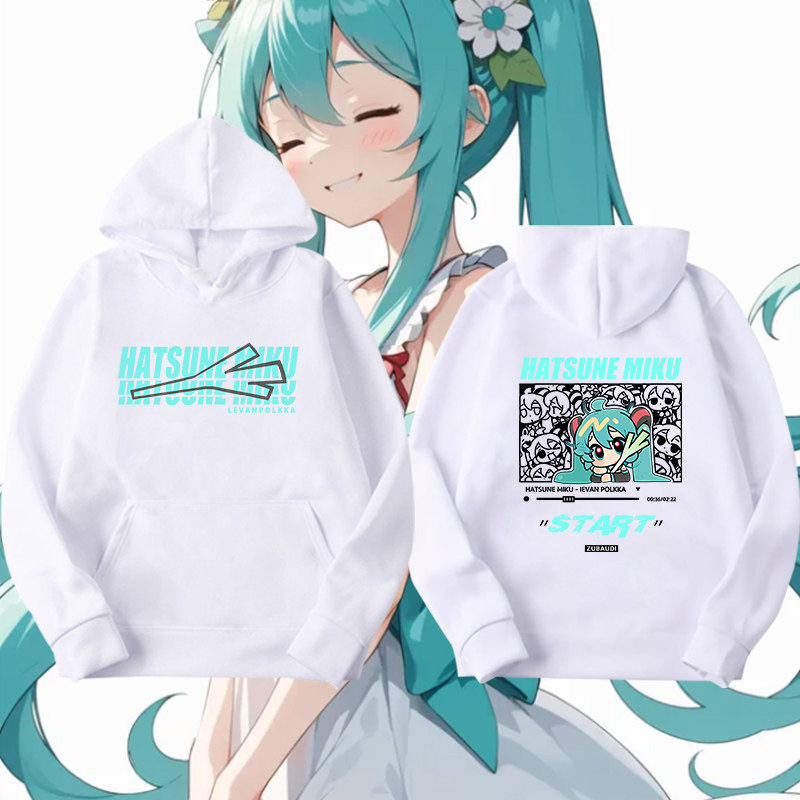 初音未来联名印花连帽卫衣