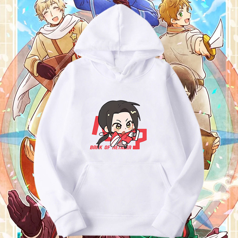 黑塔利亚动漫Q版二次元cos周边印花连帽卫衣男女宽松运动带帽上衣