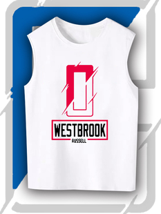 快船队威少0号同款印花背心篮球训练服无袖上衣男士运动宽松夏季T