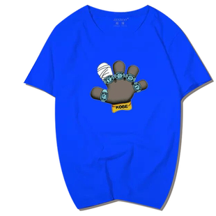 湖人队Kobe科比总冠军纪念戒指篮球运动宽松训练短袖圆领纯棉T恤