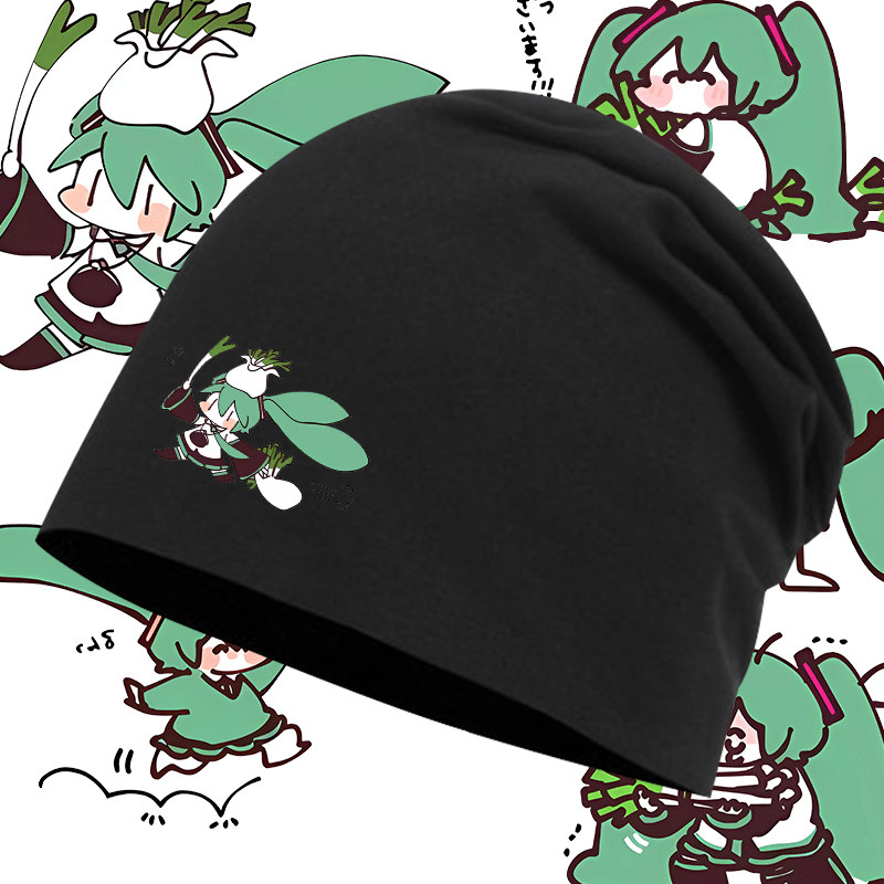 Q版初音未来ins超火印花包头帽