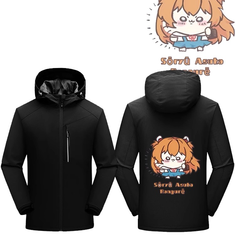 chiikawa联动EVA印花连帽冲锋衣