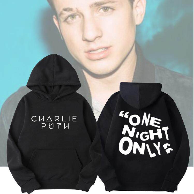 歌手CharliePuth断眉连帽卫衣