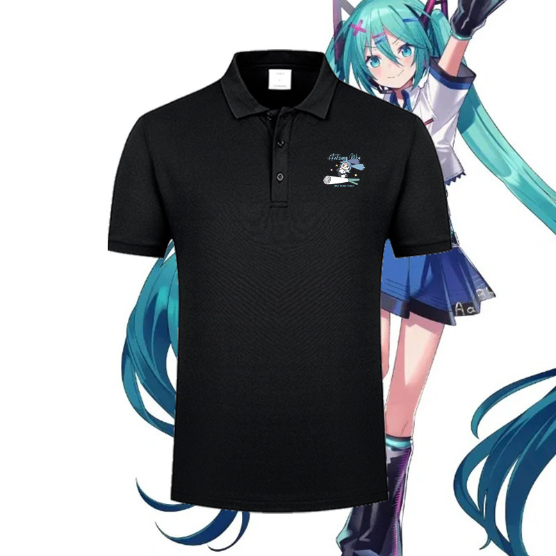 初音联名未来周边联名polo衫cos男女夏季半袖痛衣二次元上衣服潮