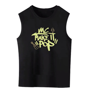 卡通MC张天赋演唱会this is mc2男女周边印花宽松纯棉无袖背心夏