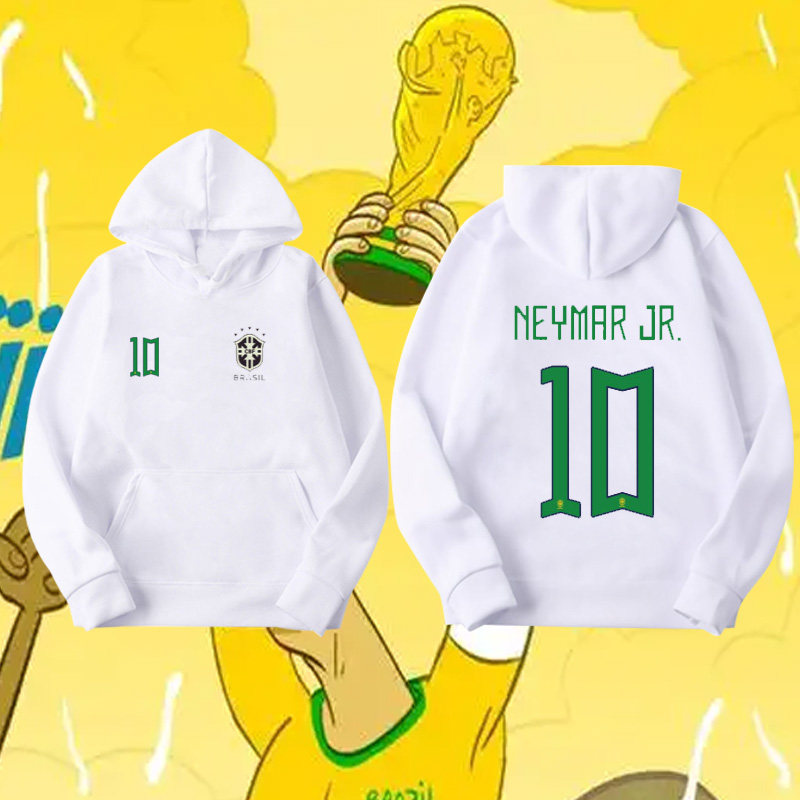 巴西队运动连帽卫衣国家队长袖外套内马尔足球训练球迷纪念上衣服