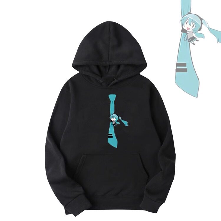 初音未来动漫周边印花连帽卫衣