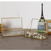 透明玻璃首饰盒防氧化饰品盒复古珠宝展示盒水晶消磁盒收纳盒 欧式