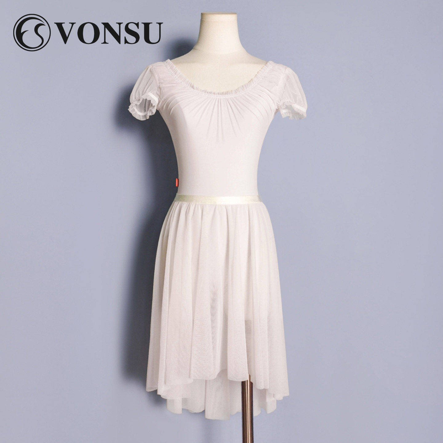 vonsu梵舒甜美少女风芭蕾舞修身舞蹈裙艺术生基训练功裙成人舞裙