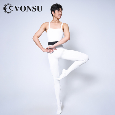 vonsu梵舒芭蕾舞练功服新款成人形体服体操服男高弹紧身现货6609