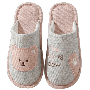 春秋棉布底拖鞋女士棉麻布艺透气防滑软底室内家居木地板拖鞋可爱