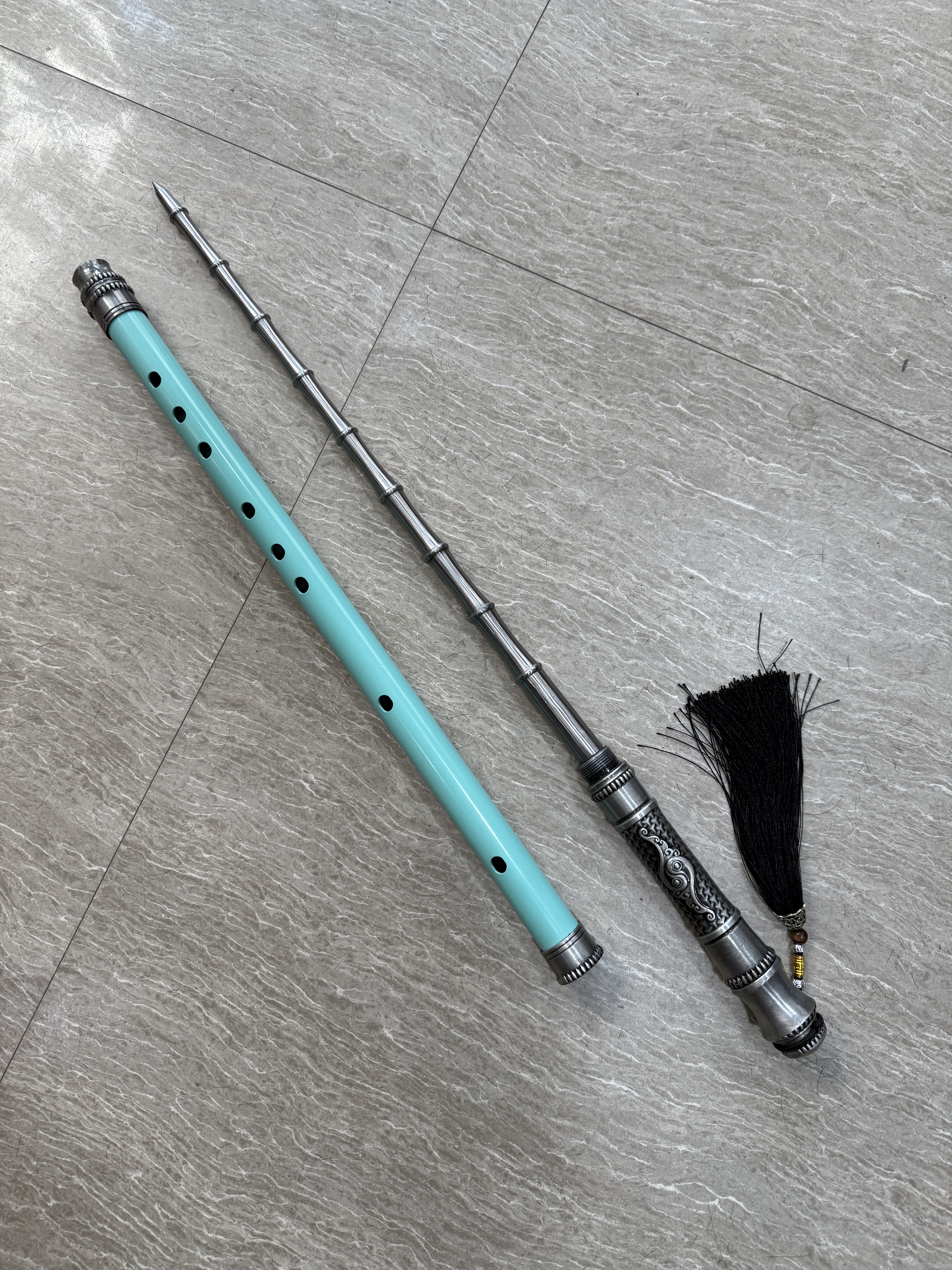 笛子藏剑鞭合二为一可反接可吹长款萧高锰钢一体锻打未开刃