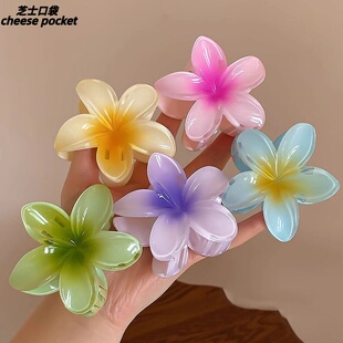 8CM Exquisite Gradient Plumeria Hair Claw Clip-精致新款抓夹