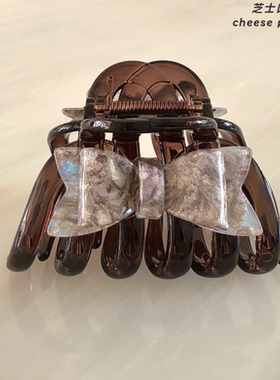 韩系新款南瓜抓夹发量多后脑勺盘发夹高级质感发抓醋酸蝴蝶结抓夹