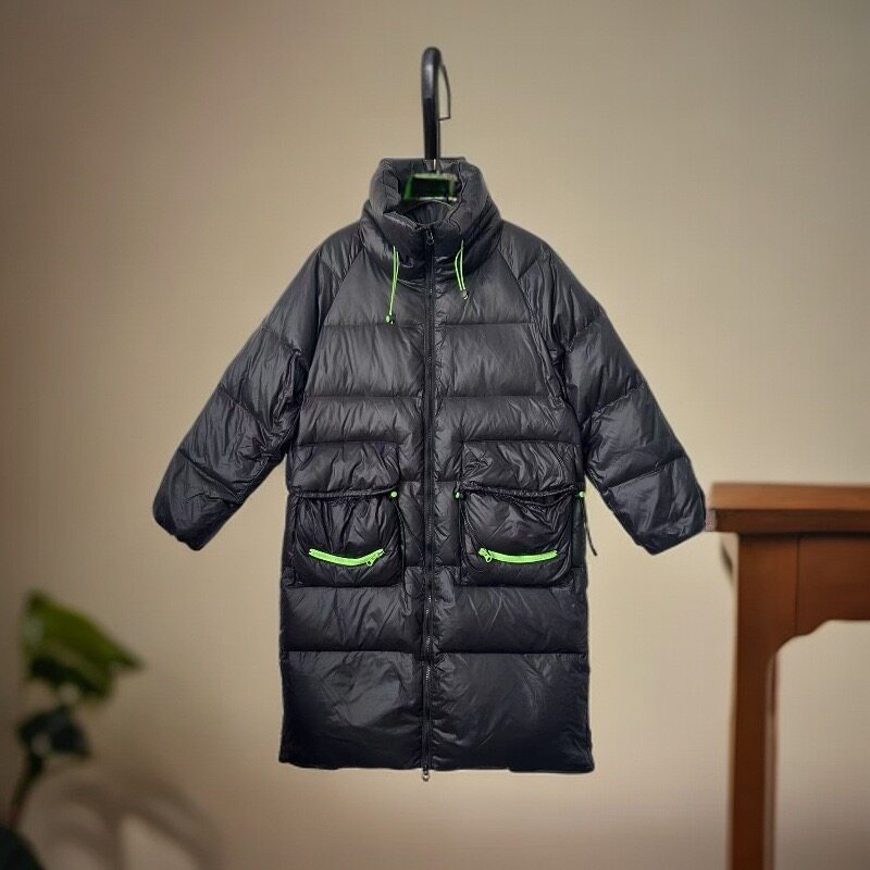 新款90白鸭绒外套2025年冬季新品时尚休闲韩版宽松百搭长款羽绒服