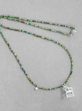 SERE*家风与四季系列圈椅项链 民族风简约个性小众绿松石串珠项链