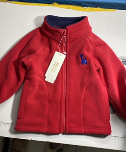 小儿童奥粒绒外套大红秋冬奥粒绒外套儿童珊瑚绒保暖内胆外套AB面