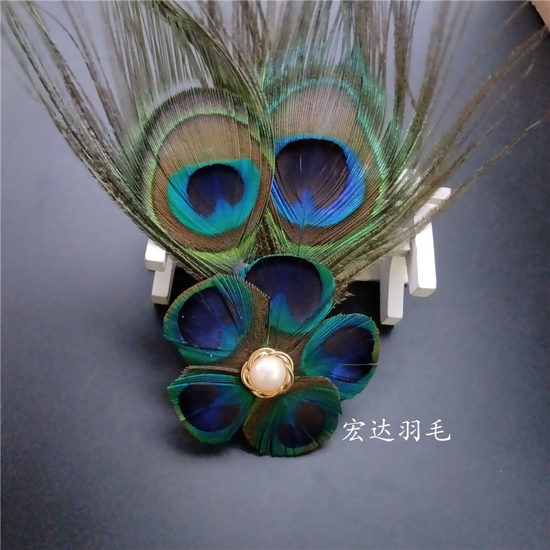 羽毛舞台表演出新娘夸张礼服配饰