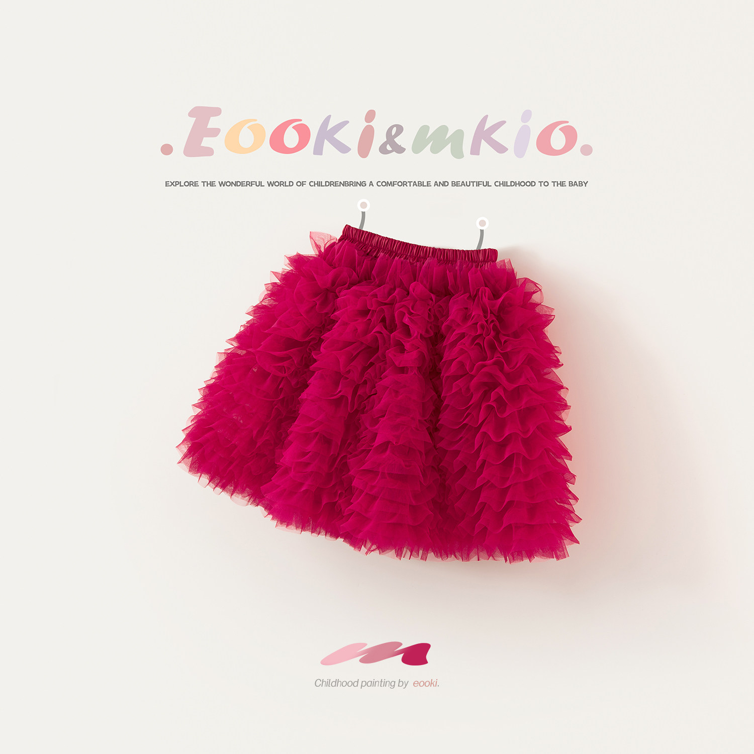 女童网纱tutu半身裙宝宝百褶蛋糕裙短裙儿童红色蓬蓬裙子秋冬裙裤