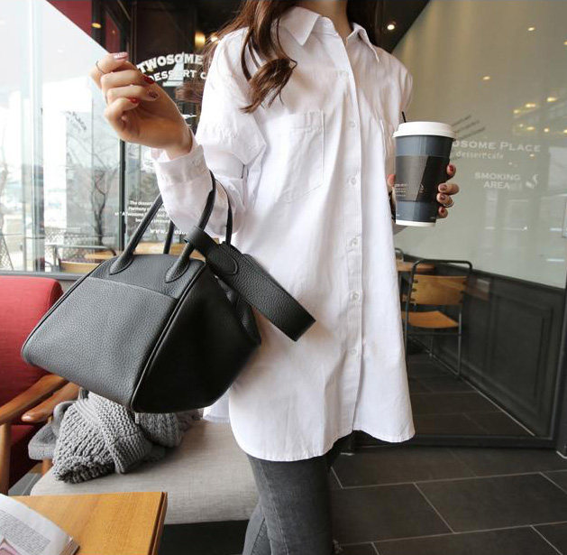 2024 MATERNITY KOREAN SPRING AND AUTUMN CLOTHES NEW LOOSE PLUS SIZE LONG SLEEVE SHIRT CASUAL BACK ZIPPER LONG SHIRT