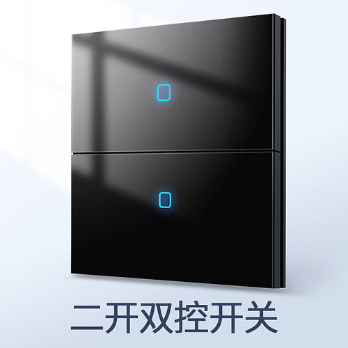 SNRMA双控开关轻奢玻璃面板复位