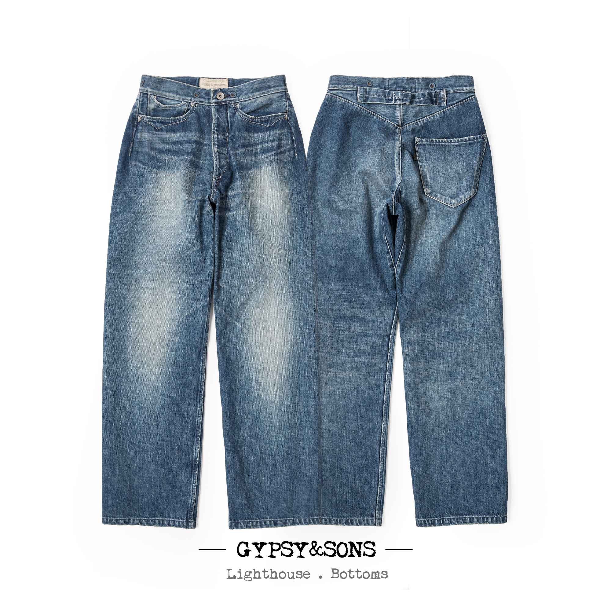 Gypsy&Sons 主理监制示范级手工洗水旧化日本制牛仔裤 GS2149914A