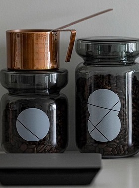 内丘储存罐(高、矮)咖啡豆罐密封茶叶罐黑色/透明痣birthmark   2