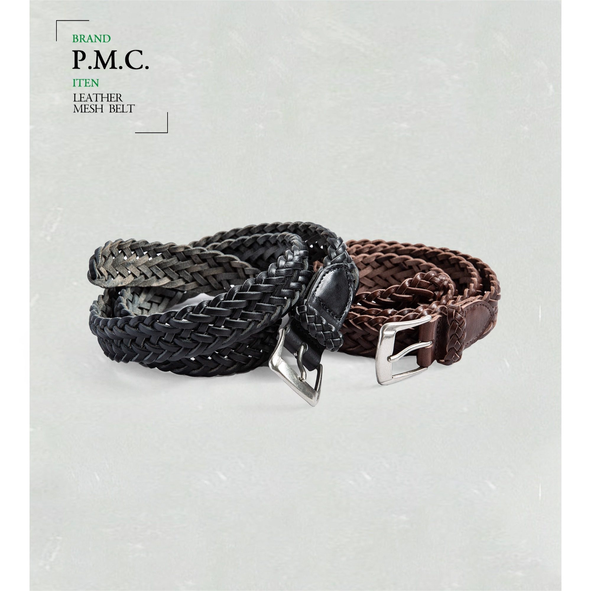 PHIGVEL MAKERS定番线 经典编织腰带意大利皮革匠人工艺利落外观