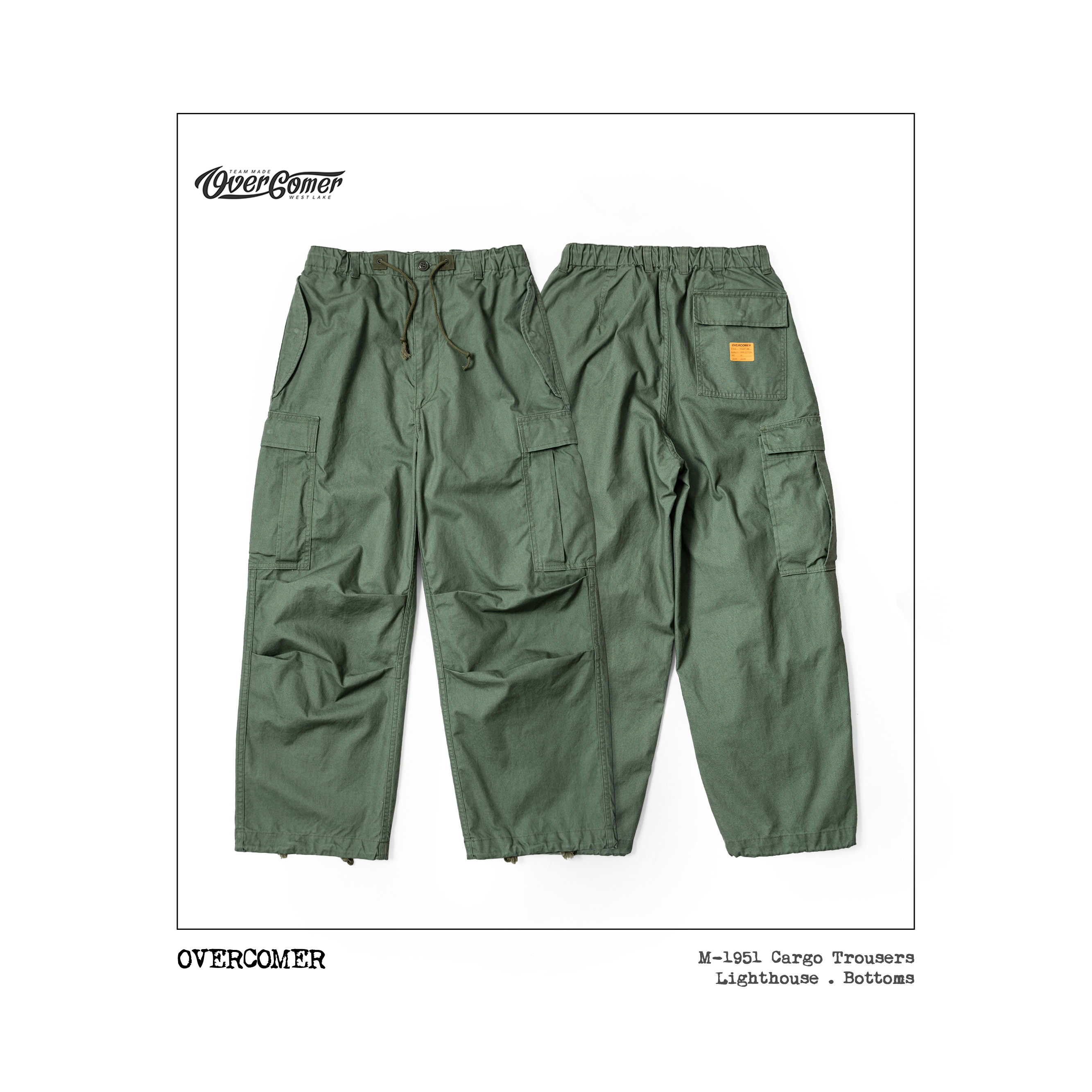 REMOCREVO M-1951 Cargo Trousers复古多褶大贴袋 高腰阔腿军风裤