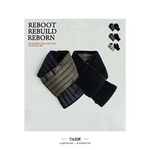 TAION 双面戴 中式盘扣 冬季造型点睛 羽绒男女 轻盈温暖围脖围巾