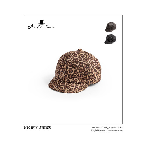 Mighty Shine 造型点睛豹纹短檐棒球帽男女款 BRIDGECAP 轻巧易携